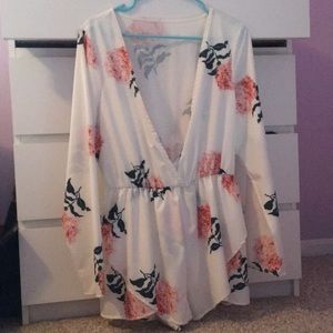 Long sleeve floral romper